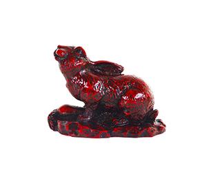 ILEWEI Fengshui Statue de Lapin avec Signe du Zodiaque Chinois pour Le Nouvel an Pâques Lapin Animal Figurines Sauvages Produits en résine Statuettes de lièvre Art de Table Décoration d'intérieur