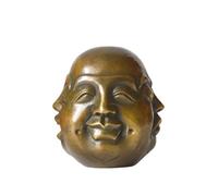 ILEWEI Statues de tête de Bouddha à quatre visages - Sculpture en laiton - Plaisir - Colère - Douleur - Joie - Yoga - Méditation - Décoration d'intérieur - Cadeau porte-bonheur fabriqué à la main -