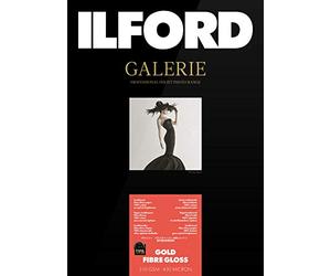 Ilford 2004031-carta Photo (Gold Fibres Gloss, A4, Blanc, 25 Feuilles