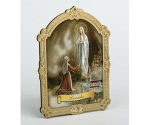 ilhorin Cadre Plaque de Porte Image icône Notre Dame de Lourdes redorée à la Feuille d'or (Livraison Gratuite)