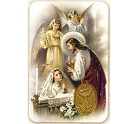 ilhorin Communiante - Carte poinçon Style médaille avec prière - Livraison Gratuite