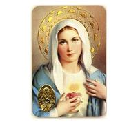Ilhorin Sacré Coeur de Marie - Carte poinçon Style médaille avec prière - Livraison Gratuite
