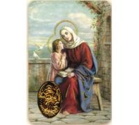 Ilhorin Sainte Anne - Carte poinçon Style médaille avec prière - Livraison Gratuite