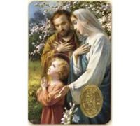 Ilhorin Sainte Famille - Carte poinçon Style médaille avec prière - Livraison Gratuite