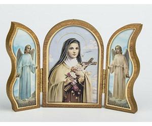 ilhorin Triptyque en Bois Image Icône Sainte Thérèse 9 cm x 12.5 cm