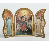 ilhorin Triptyque en Bois Image Marie Qui défait Les Noeuds redorée à la Feuille d'or (Livraison Gratuite)