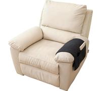 ILiemao Couverture De Fauteuil Relaxant Housse D'accoudoir De Canapé, Housse D'appui-tête pour Fauteuil Inclinable, Antidérapante Universal Bras Couvre Relax D'appui-Tête(Noir,with Pockets 1pc)