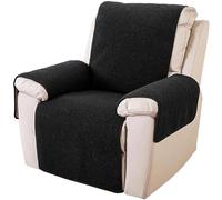 ILiemao Couverture De Fauteuil Relaxant Housse D'accoudoir De Canapé, Housse D'appui-tête pour Fauteuil Inclinable, Antidérapante Universal Bras Couvre Relax D'appui-Tête(Noir,76 * 231 cm)