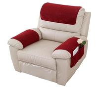 ILiemao Couverture De Fauteuil Relaxant Housse D'accoudoir De Canapé, Housse D'appui-tête pour Fauteuil Inclinable, Antidérapante Universal Bras Couvre Relax D'appui-Tête(Bourgogne,Short 1 Seat 3pcs)