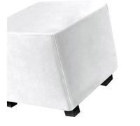 ILiemao Housse de Pouf Ottomane Carré 45x45/50x50/65x65 Extensible, Housses de Repose-Pieds Doux pour Protéger Le Repose-Pieds, Housse de Pouf avec Fond élastique(Color:White,Size:50x50 cm 19x19 in)