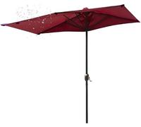 ILiemao Parasol De Jardin Exterieur Toile Rechange Pour Demi-parasol 250cm 5 Baleines Auvent Parapluie Housse Terrasse Demi-rond 2,5 X 1,2 M, Pas De Base Fixe(Rouge foncé)