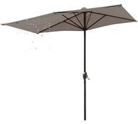 ILiemao Parasol De Jardin Exterieur Toile Rechange Pour Demi-parasol 250cm 5 Baleines Auvent Parapluie Housse Terrasse Demi-rond 2,5 X 1,2 M, Pas De Base Fixe(Brun foncé)