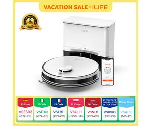 ILIFE A30 PRO, aspiration 5000 Pa, robot aspirateur et serpillière combinés, vidage automatique, capacité de 60 jours, application/télécommande, autonomie de 180 minutes