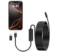 ILIHOME Endoscope Caméra Endoscopique, 1080P HD 3 en 1 USB Endoscope Camera d'inspection, 5M Câble Semi Rigide, IP67 Étanche avec 8 Lumières LED Sonde de 7,9 mm pour iPhone iOS Android