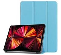 iLike Étui à trois volets en cuir écologique avec support pour Samsung Tab A9 8,7'' X110 Wi-Fi / X115 LTE Bleu ciel
