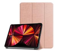 iLike Étui à trois volets en cuir écologique avec support Xiaomi Pad 5 11'' (2021) / Pad 5 Pro 11'' (2021) Or rose