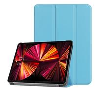 iLike Étui à trois volets en cuir écologique pour Samsung S9 Plus 12,4'' X810 / X816B/ X818N (2023) Bleu ciel