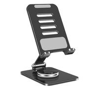 iLike STM2 Support en métal pour smartphone avec angle parfait réglable et plateforme de rotation à 360° Noir