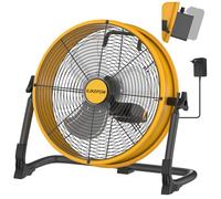 ILIKEPOW Ventilateur de Sol Sans Fil Compatible Dewalt 18V/20V Batterie, 30 cm Brasseur d'air avec Adaptateur et USB, Ventilateur sur Pied Silencieux pour Chantier, Garage, Camping (Sans Batterie)