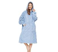 ililmmoe Sherpa tragbare Decke Übergroße Hoodie Sweatshirt TV Decke mit Langen Ärmeln und Tasche,Jacquard Tiefviolett