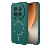 ILING Coque pour Honor Magic 8 Pro 5G (Magic8 Pro), Compatible avec la Charge Magnétique, Très Mince Simple Couleur Unie Souple Silicone Liquide TPU Antichoc Housse Mat Étui (Vert foncé)