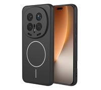 ILING Coque pour Honor Magic 8 Pro 5G (Magic8 Pro), Compatible avec la Charge Magnétique, Très Mince Simple Couleur Unie Souple Silicone Liquide TPU Antichoc Housse Mat Étui (Noir)