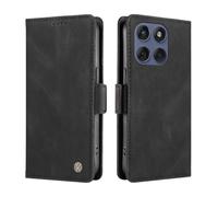 ILING Coque pour Motorola Edge 60 Fusion/Motorola Edge 60 5G, Premium PU Étui Portefeuille en Cuir, avec RFID Blocage/Fentes pour Cartes/Béquille, Très Mince Antichoc Flip Case Housse (Noir)