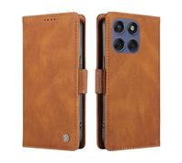 ILING Coque pour Motorola Edge 60 Fusion/Motorola Edge 60 5G, Premium PU Étui Portefeuille en Cuir, avec RFID Blocage/Fentes pour Cartes/Béquille, Très Mince Antichoc Flip Case Housse (Marron)