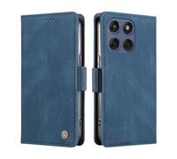 ILING Coque pour Motorola Edge 60 Fusion/Motorola Edge 60 5G, Premium PU Étui Portefeuille en Cuir, avec RFID Blocage/Fentes pour Cartes/Béquille, Très Mince Antichoc Flip Case Housse (Bleu)