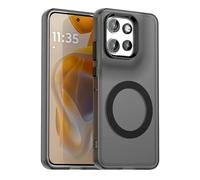 ILING Coque pour Motorola Edge 60 Neo/Edge 50 Neo/ThinkPhone 25, Compatible avec la Charge Magnétique, Très Mince Mat Translucide Rigide PC Housse, Antichoc TPU Bumper Doux Silicone Étui (Noir)