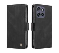 ILING Coque pour Motorola Edge 60 Neo/Edge 50 Neo/ThinkPhone 25, Premium PU Étui Portefeuille en Cuir, avec RFID Blocage/Fentes pour Cartes/Béquille, Très Mince Antichoc Flip Case Housse (Noir)