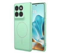 ILING Coque pour Motorola Edge 70 5G, Compatible avec la Charge Magnétique, Très Mince Simple Couleur Unie Souple Silicone Liquide TPU Antichoc Housse Mat Étui (Vert Clair)