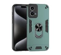 ILING Coque pour Motorola Moto G34 5G / Moto G45 5G, Antichoc Rigide PC Silicone TPU Bumper Étui de Militaire Protection, 360° Anneau Support Renforcée Armure Housse (Vert)