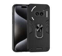 ILING Coque pour Nothing Phone (2a)/Nothing Phone (2a) Plus, Antichoc Rigide PC Silicone TPU Bumper Étui de Militaire Protection, 360° Anneau Support Renforcée Armure Housse (Noir)