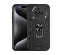 ILING Coque pour Nothing Phone (3a), Antichoc Rigide PC Silicone TPU Bumper Étui de Militaire Protection, 360° Anneau Support Renforcée Armure Housse (Noir)