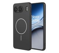 ILING Coque pour OnePlus Nord 4 5G, Compatible avec la Charge Magnétique, Très Mince Simple Couleur Unie Souple Silicone Liquide TPU Antichoc Housse Mat Étui (Noir)