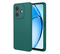 ILING Coque pour Oppo A40 4G / Oppo A40M / Oppo A60 5G, Simple Couleur Unie Dos Souple Silicone Liquide TPU Bumper Antichoc Housse Très Mince Mat Élégant Femme Étui (Vert foncé)