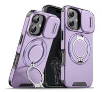 ILING Coque pour Oppo A5X 5G/4G, Texture Mate Militaire Antichoc Rigide PC Housse Silicone TPU Bumper Étui avec Support pour Magnétique Bague et Caméra Couvercle (Violet)