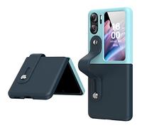 ILING Coque pour Oppo Find N2 Flip Étui, Housse de Protection en Coloré PC avec Bague, Ultra-Fine Mate Antichoc Protecteur Case pour Oppo Find N2 Flip (Ice Blue)