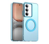 ILING Coque pour Realme 14X 5G / Realme C75 4G, Compatible avec la Charge Magnétique, Très Mince Mat Translucide Rigide PC Housse, Antichoc TPU Bumper Doux Silicone Étui (Bleu)