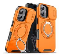 ILING Coque pour Xiaomi POCO X8 Pro 5G, Texture Mate Militaire Antichoc Rigide PC Housse Silicone TPU Bumper Étui avec Support pour Magnétique Bague et Caméra Couvercle (Jaune)