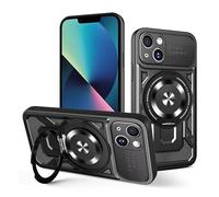 ILING Coque pour Xiaomi Redmi 15C 5G/4G/POCO C85, Militaire Protection Magnétique Couverture Support d’Anneau Rotatif Étui, Résistant Aux Rayures Robuste Armor Housse, Noir