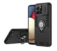 ILING Coque pour ZTE Blade A34 / ZTE Blade A54, Très Mince Mate Antichoc Rigide PC Armure Housse, Doux Silicone TPU Bumper Étui avec Support pour Bague et Caméra Couvercle (Noir)