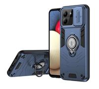 ILING Coque pour ZTE Blade A34 / ZTE Blade A54, Très Mince Mate Antichoc Rigide PC Armure Housse, Doux Silicone TPU Bumper Étui avec Support pour Bague et Caméra Couvercle (Bleu)