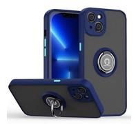 ILING Coque pour ZTE Blade A56, Mat Translucide Toucher Doux Housse, Antirayures Antichoc Dos Rigide PC + TPU Bumper Silicone Étui avec Support pour Bague (Bleu Royal)