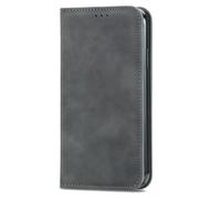 ILING Coque pour ZTE Blade A56, Rétro Peau Portefeuille PU en Cuir Etui avec RFID Blocage/Fentes pour Cartes/Béquille, Très Mince Antichoc Flip Case Housse (Gris)