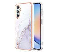 ILING Élégant Coque pour Samsung Galaxy A35 5G, Etui Antichoc PC Double Couche Antichoc Housse, Mignon Étui Brillant pour Femmes et Fillese (Blanc)