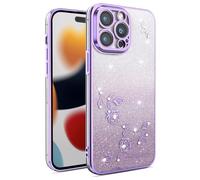 ILING Femme Coque pour Vivo X300 Ultra, Étui Coloré Brillant avec Motif de Rose Élégant et Strass Exquises, Très Mince Doux Silicone TPU Bumper Antichoc Housse (Mauve)