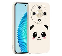 ILING Liquide Silicone Coque pour Honor Magic 6 Lite 5G, Très Mince Élégante Fleurs et Animés Mignons Design Étui, Mat Doux TPU Bumper Antichoc Femme Housse (Blanc Q06)
