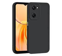 ILING Liquide Silicone Coque pour Vivo Y03 / Vivo Y28s 5G / Vivo Y18, Simple Couleur Unie Très Mince Mat Élégant Housse, Doux TPU Bumper Antichoc Anti-Rayures Femme Étui (Noir)